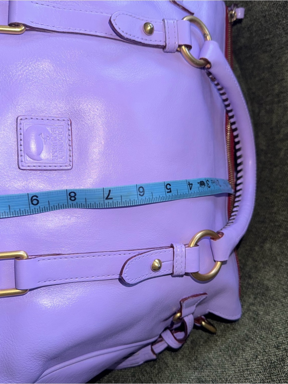 Dooney & Bourke CUSTOM Lavender Leather Satchel with Gold Hardware - Picture 13 of 16